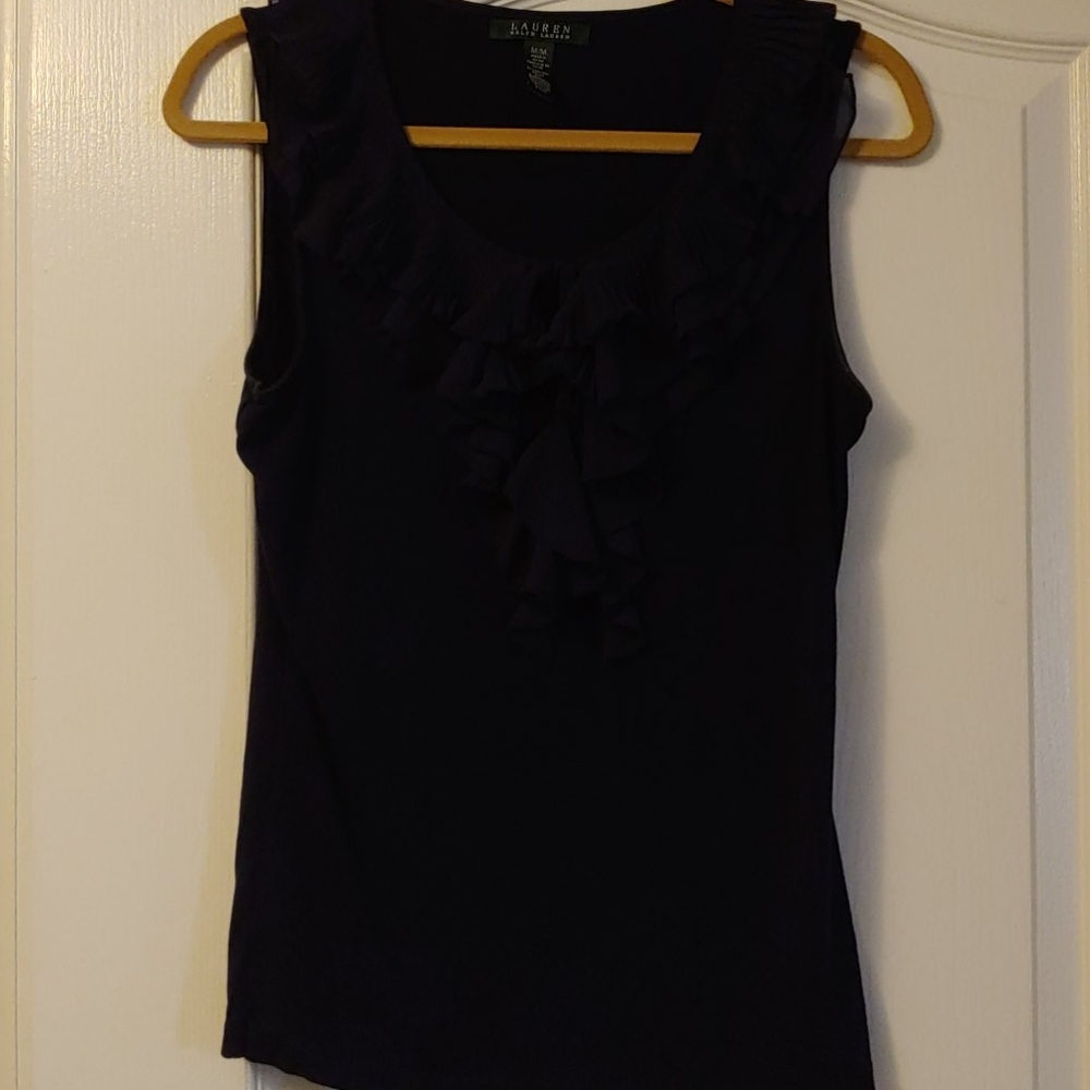 Ruffled sleeveless top